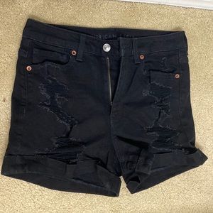 American Eagle Stretch Mom Shorts in Black